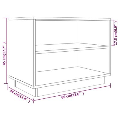 vidaXL Szafka na buty, szara, 60x34x45 cm, lite drewno sosnowe