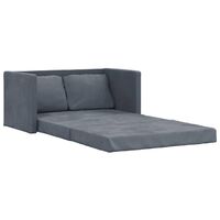 vidaXL Sofa podłogowa 2-w-1, ciemnoszara, 122x204x55 cm, aksamit