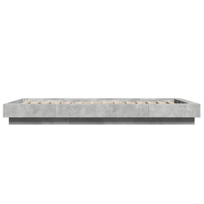 vidaXL Rama łóżka z LED, szarość betonu, 100x200 cm