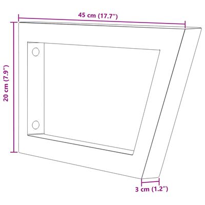 vidaXL Wsporniki do półki pod umywalkę, 2 szt., białe, trapezowe, stal