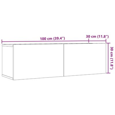 vidaXL Ścienne szafki TV, 2 szt., dąb artisian, 100x30x30 cm