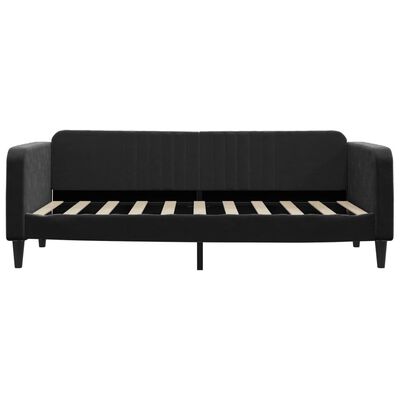 vidaXL Sofa z materacem do spania, czarna, 90x190 cm, aksamit