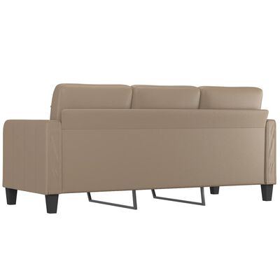 vidaXL 3-osobowa sofa, cappuccino, 180 cm, sztuczna skóra