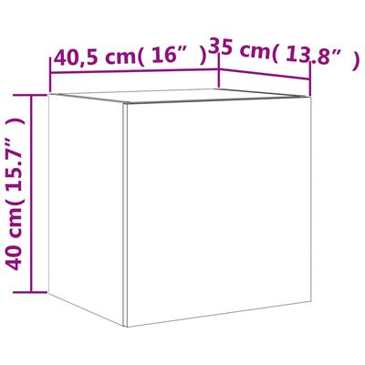 vidaXL Ścienne szafki TV z LED, 2 szt., przydymiony dąb, 40,5x35x40 cm