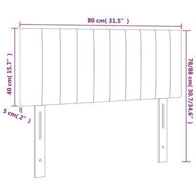 vidaXL Zagłówek do łóżka z LED, taupe, 80x5x78/88 cm, tkanina