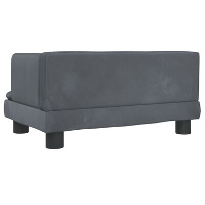 vidaXL Sofa dla dzieci, ciemnoszara, 60x40x30 cm, aksamit