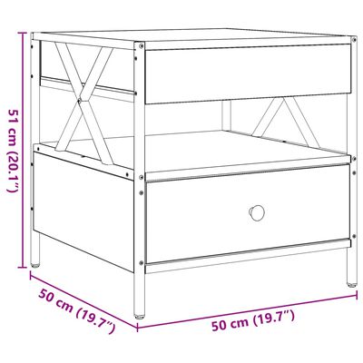 vidaXL Stolik kawowy z LED Infinity, szary dąb sonoma, 50x50x51 cm