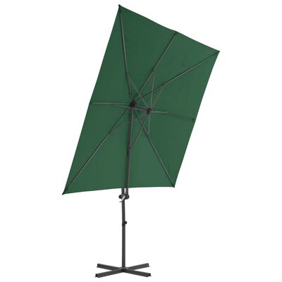 vidaXL Parasol wiszący ze stalowym słupkiem, 250x250 cm, zielony