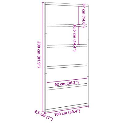 vidaXL Drzwi przesuwne, 100x208 cm, lite drewno sosnowe