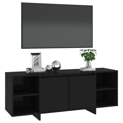 vidaXL Szafka pod TV, czarna, 130x35x50 cm, materiał drewnopochodny