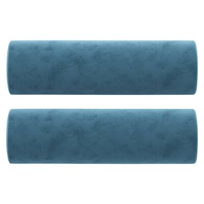 vidaXL 3-osobowa sofa z poduszkami, niebieska, 180 cm, aksamit
