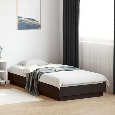 vidaXL Rama łóżka, czarna, 100x200 cm, materiał drewnopochodny