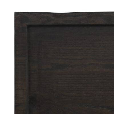 vidaXL Półka, ciemnobrązowa, 160x40x(2-4) cm, wykończone drewno dębowe