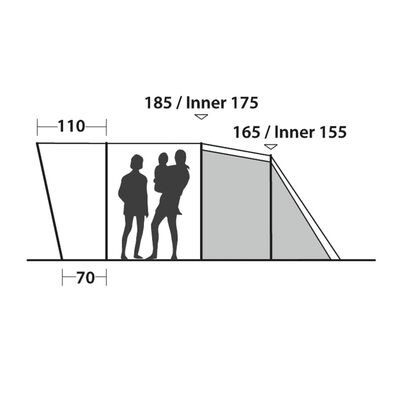 Easy Camp Namiot tunelowy Palmdale 400, 4-osobowy, niebieski