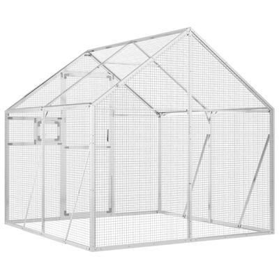 vidaXL Woliera, srebrna, 1,79x2x1,85 m, aluminium