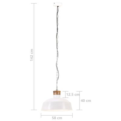 vidaXL Industrialna lampa wisząca, 58 cm, biała, E27