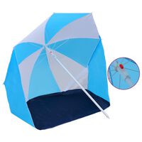 vidaXL Parasol plażowy, niebiesko-biały, 180 cm, tkanina