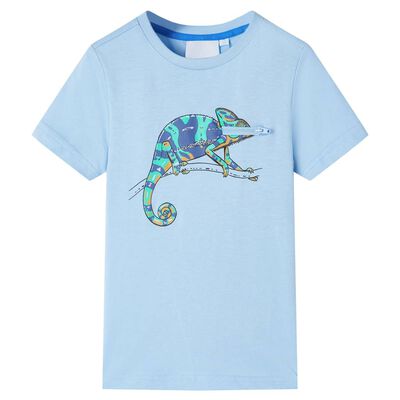Koszulka dziecięca z krótkimi rękawami, jasnoniebieska, 140