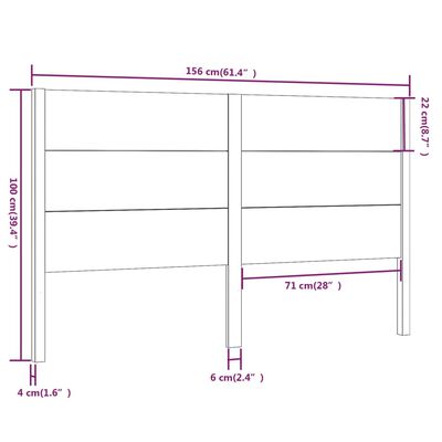 vidaXL Wezgłowie łóżka, białe, 156x4x100 cm, lite drewno sosnowe