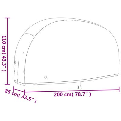 vidaXL Pokrowiec na rower, czarny, 200x85x110 cm, Oxford 190T