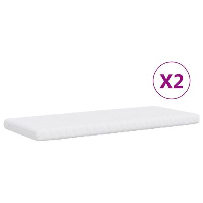 vidaXL Sofa rozsuwana z materacami, kremowa, 100x200 cm, tkanina