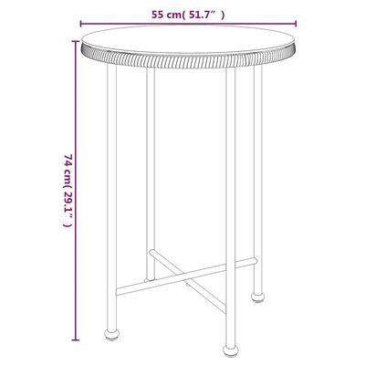 vidaXL Stół jadalniany, czarny, Ø55 cm, szkło hartowane i stal