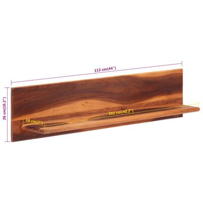 vidaXL Półki ścienne, 2 szt, 112x20x26 cm, lite drewno akacjowe