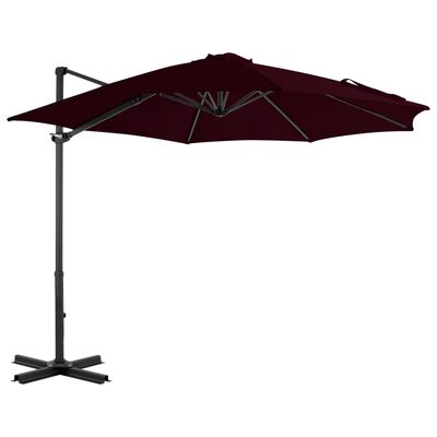 vidaXL Parasol wiszący z aluminiowym słupkiem, 300 cm, czerwony