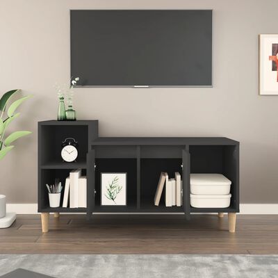 vidaXL Szafka pod TV, czarna, 100x35x55 cm, materiał drewnopochodny