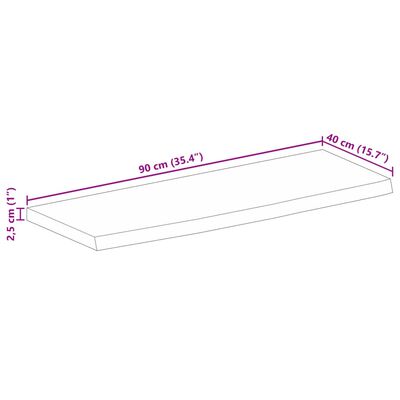 vidaXL Blat stołu z naturalną krawędzią, 90x40x2,5 cm, drewno mango