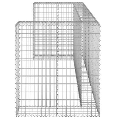 vidaXL Gabionowa osłona do koszy na śmieci, stal, 254x100x110 cm