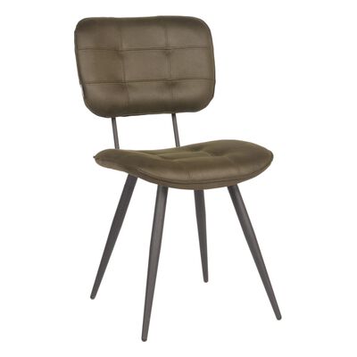 LABEL51 Krzesła stołowe Gus, 2 szt., 49x60x87 cm, zieleń wojskowa