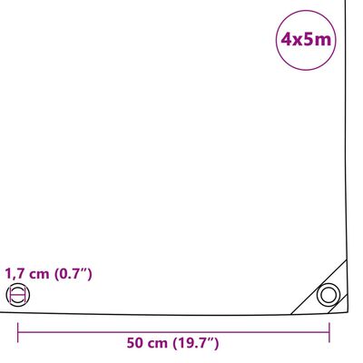 vidaXL Plandeka 650 g/m², 4 x 5 m, niebieska