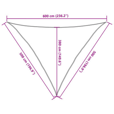 vidaXL Żagiel przeciwsłoneczny, jasnoszary, 5x5x6 m, 100% poliester