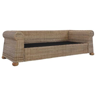 vidaXL 3-osobowa sofa z poduszkami, naturalny rattan