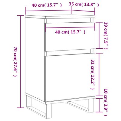 vidaXL Komoda, szarość betonu, 40x35x70 cm, materiał drewnopochodny