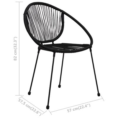 vidaXL 3-cz. zestaw mebli bistro, rattan PVC, czarny