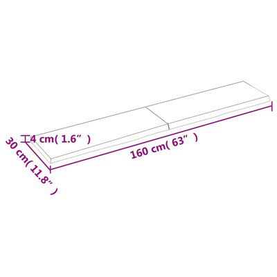 vidaXL Blat do łazienki, ciemnobrązowy, 160x30x(2-4) cm, lite drewno