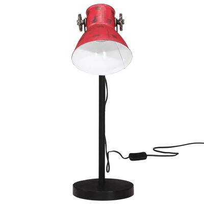 vidaXL Lampa stołowa, 25 W, postarzany czerwony, 17x17x60 cm, E27