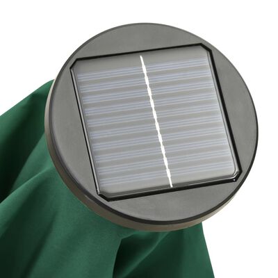 vidaXL Parasol ogrodowy z LED, zielony, 200x211 cm, aluminium