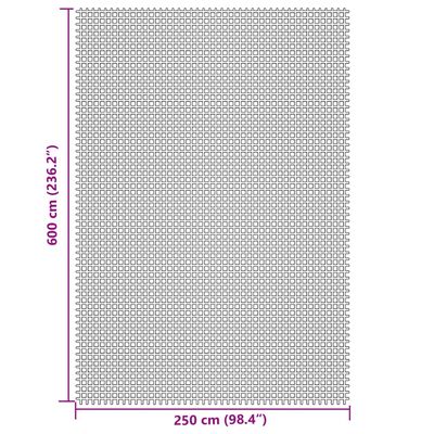 vidaXL Mata podłogowa na kemping, kremowa, 6x2,5 m