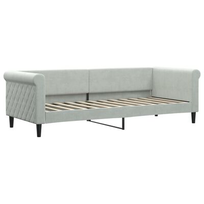 vidaXL Sofa z materacem do spania, jasnoszara, 80x200 cm, aksamit