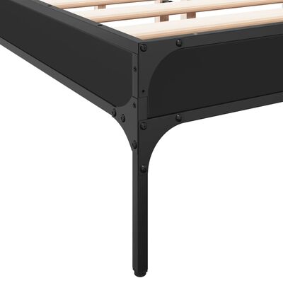vidaXL Rama łóżka, czarna, 140x200 cm, materiał drewnopochodny