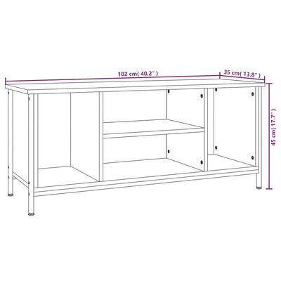 vidaXL Szafka pod TV, czarna, 102x35x45 cm, materiał drewnopochodny