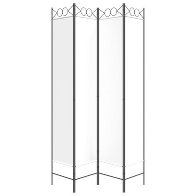 vidaXL Parawan 4-panelowy, biały, 160x220 cm, tkanina