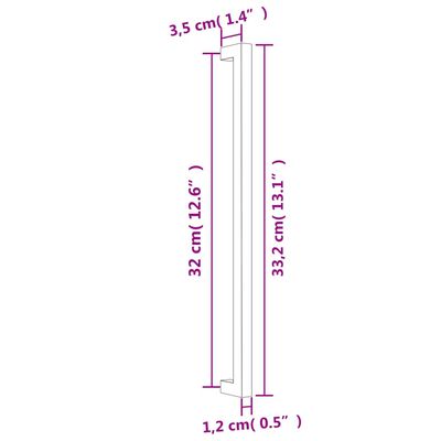 vidaXL Uchwyty do szafek, 20 szt., czarne, 320 mm, stal nierdzewna