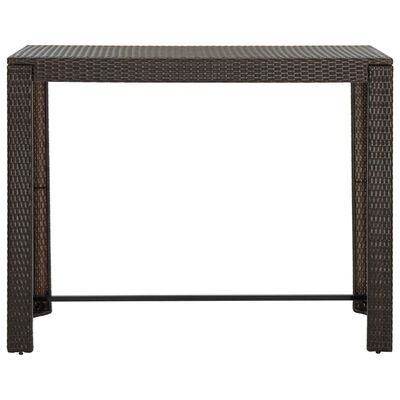 vidaXL Ogrodowy stolik barowy, brązowy, 140,5x60,5x110,5 cm, rattan PE