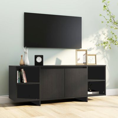 vidaXL Szafka pod TV, czarna, 130x35x50 cm, materiał drewnopochodny