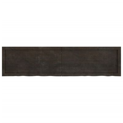 vidaXL Półka, ciemnobrązowa, 160x40x(2-6) cm, wykończone drewno dębowe