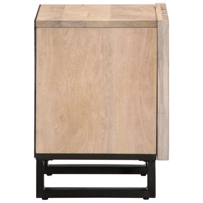 vidaXL Szafki nocne, 2 szt., 40x34x46 cm, bielone drewno mango